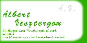 albert vesztergom business card
